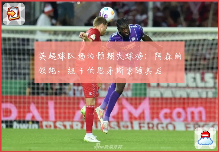 英超球队场均预期失球榜：阿森纳领跑，纽卡伯恩茅斯紧随其后